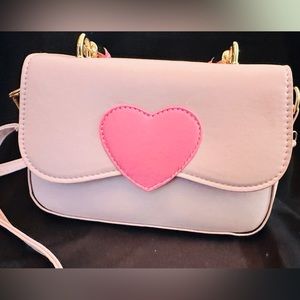 Handbag or Crossbody Pink w/Heart Accent Perfect for Valentines Day Never Used
